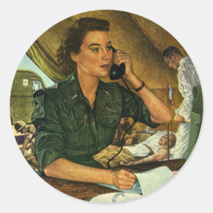 Vintages Patriotikum, medizinische Krankenpflege a Runder Aufkleber