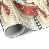 Vintages Patriotikum, Trommeln mit musikalischen B Geschenkpapier (Rolleneckpunkt)