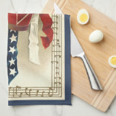 Vintages Patriotikum, Trommeln mit musikalischen B Handtuch (Viertel Falte)