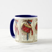 Vintages Patriotikum, Trommeln mit musikalischen B Tasse (Vorderseite Links)