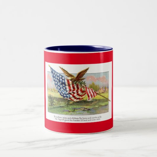 Vintages Patriotikum Zweifarbige Tasse (Mittel)