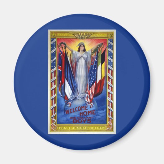 Vintages Patriotisches Amerika, Freiheit der Fried Magnet (Vorne)