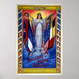 Vintages Patriotisches Amerika, Freiheit der Fried Poster