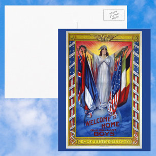 Vintages Patriotisches Amerika, Freiheit der Fried Postkarte