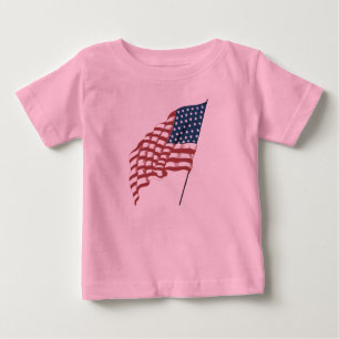 Vintages patriotisches amerikanisches Fahnen im Wi Baby T-shirt