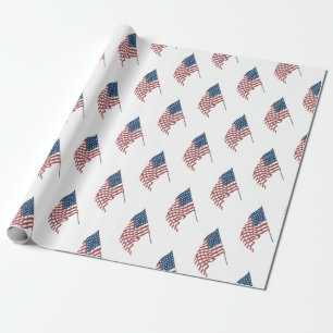 Vintages patriotisches amerikanisches Fahnen im Wi Geschenkpapier