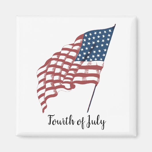 Vintages patriotisches amerikanisches Fahnen im Wi Magnet (Vorne)