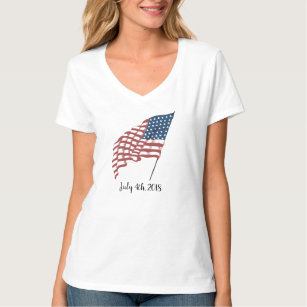 Vintages patriotisches amerikanisches Fahnen im Wi T-Shirt