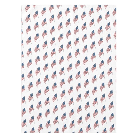 Vintages patriotisches amerikanisches Fahnen im Wi Tischdecke (Vorderseite)