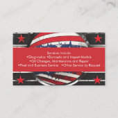 Vintages Patriotisches Auto Mechanisches amerikani Visitenkarte (Rückseite)