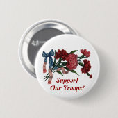 Vintages Patriotisches Band und Blume Button (Vorne & Hinten)