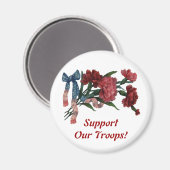 Vintages Patriotisches Band und Blume Magnet (Vorderseite/Rückseite)