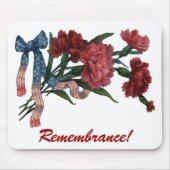 Vintages Patriotisches Band und Blume Mousepad (Vorne)