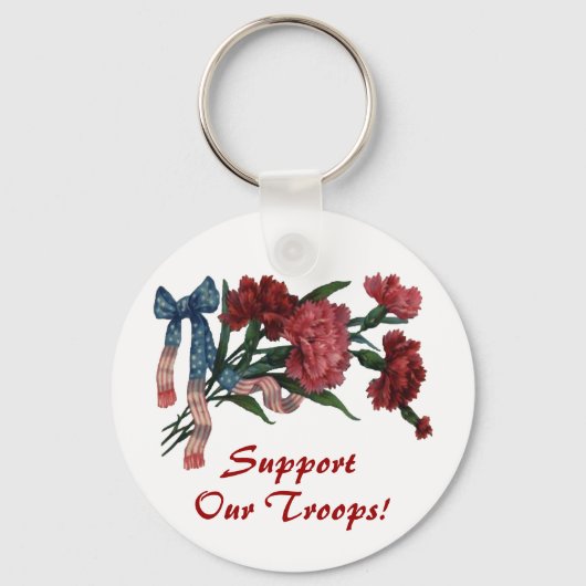 Vintages Patriotisches Band und Blume Schlüsselanhänger (Vorderseite)