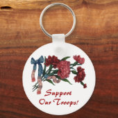 Vintages Patriotisches Band und Blume Schlüsselanhänger (Vorderseite)