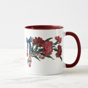Vintages Patriotisches Band und Blume Tasse