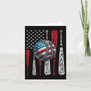 Vintages Patriotisches Baseball 4. Juli USA Karte
