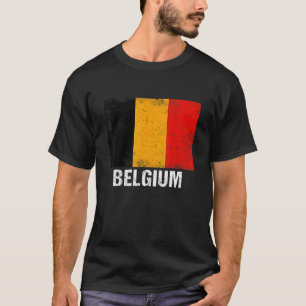 Vintages Patriotisches Belgien Flag Retro gestört T-Shirt