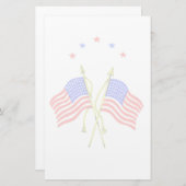 Vintages patriotisches Flaggen-Briefpapier Briefpapier (Vorne/Hinten)