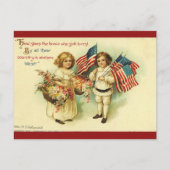 Vintages Patriotisches Kind Weltkrieg 1 Postkarte (Vorderseite)