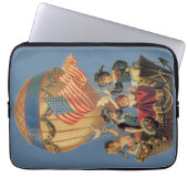 Vintages Patriotisches, Kinder in einem Heißluftba Laptopschutzhülle (Vorderseite)
