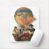 Vintages Patriotisches, Kinder in einem Heißluftba Mousepad (Mit Mouse)