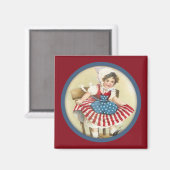 Vintages Patriotisches Kindermagnet Magnet (Vorderseite/Rückseite)
