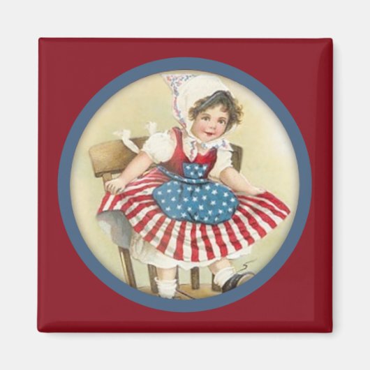 Vintages Patriotisches Kindermagnet Magnet (Vorne)