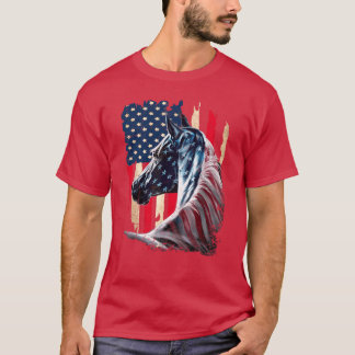 Vintages Patriotisches Pferd T-Shirt