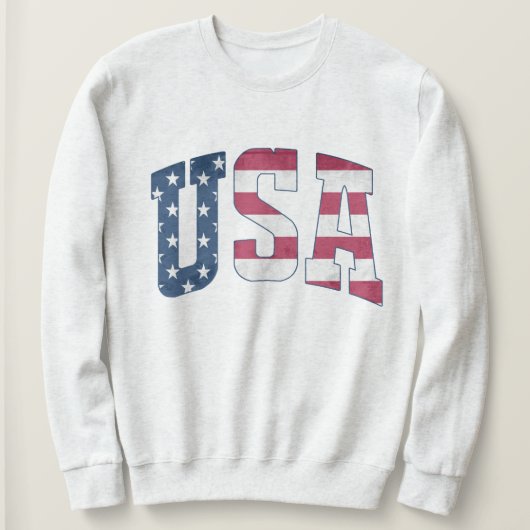 Vintages Patriotisches Sweatshirt - Retro USA Crew (Design vorne)