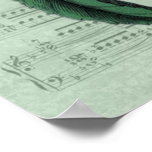 Vintages Peach and Bird Poster (Ecke)