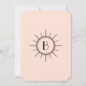 Vintages Peach Art Deco Monogramm Save the Date (Rückseite)