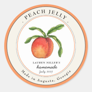 Vintages Peach Jelly Jam Round-Label Runder Aufkleber