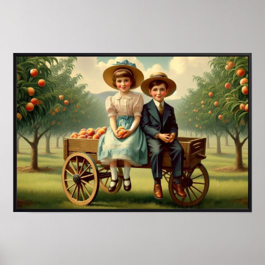 Vintages Peach Orchard Children Poster (Vorne)