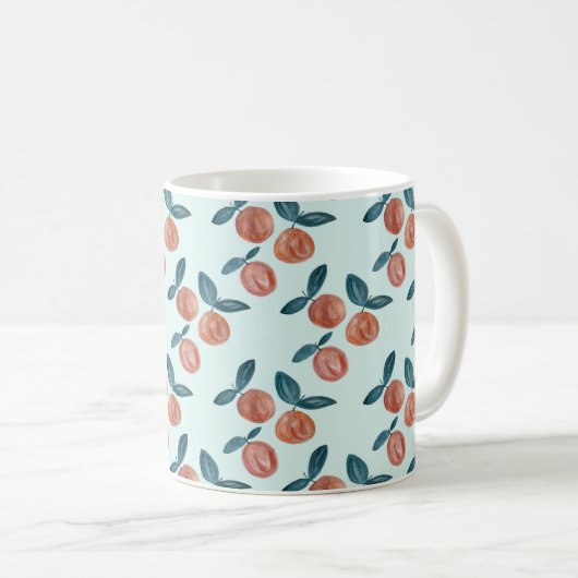 Vintages Peach Pattern Painting Kaffeetasse (VorderseiteRechts)