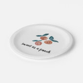 Vintages Peach Pattern Painting Pappteller (Schrägansicht)