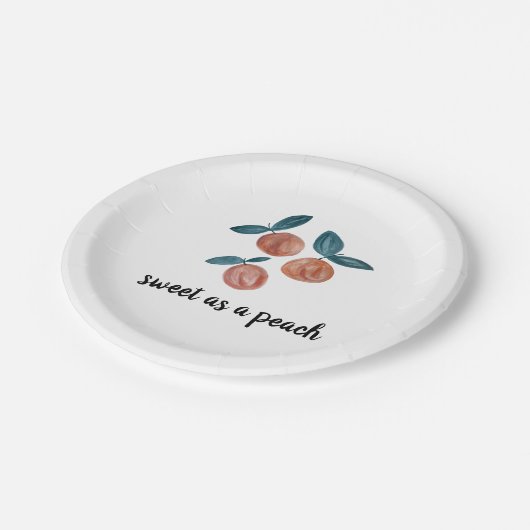 Vintages Peach Pattern Painting Pappteller (Schrägansicht)