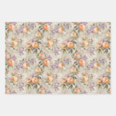 VINTAGES PEACH UND LILATIK GESCHENKPAPIER SET (Vorderseite)