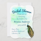 Vintages Peacock-Brautparty Einladung (Vorderseite)