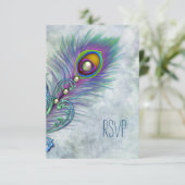Vintages Peacock-UAWG RSVP Karte (Stehend Vorderseite)
