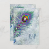 Vintages Peacock-UAWG RSVP Karte (Vorne/Hinten)
