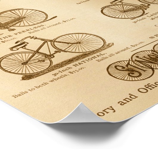 Vintages Peerless Bicycles und Art Poster (Ecke)