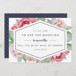 Vintages Peony Be my Trauzeugin Card Einladung