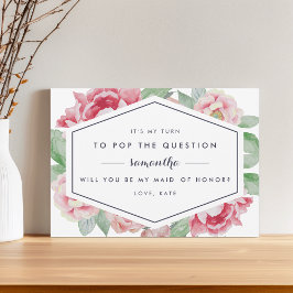 Vintages Peony Be my Trauzeugin Card Einladung