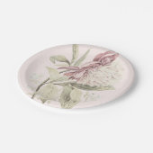 Vintages Peony Botanica Kunstwerk Pappteller (Schrägansicht)