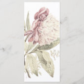 Vintages Peony Botanical Art Wedding Menükarte (Rückseite)