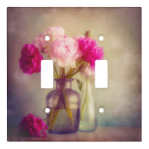 Vintages Peony Bouquet in Glass Vases