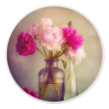 Vintages Peony Bouquet in Glass Vases