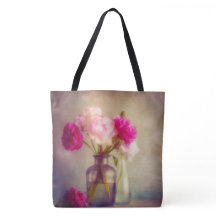 Vintages Peony Bouquet in Glass Vases