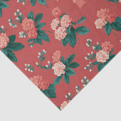 Vintages Peony Pattern - Maroon Hintergrund Seidenpapier (Ausschnitt)